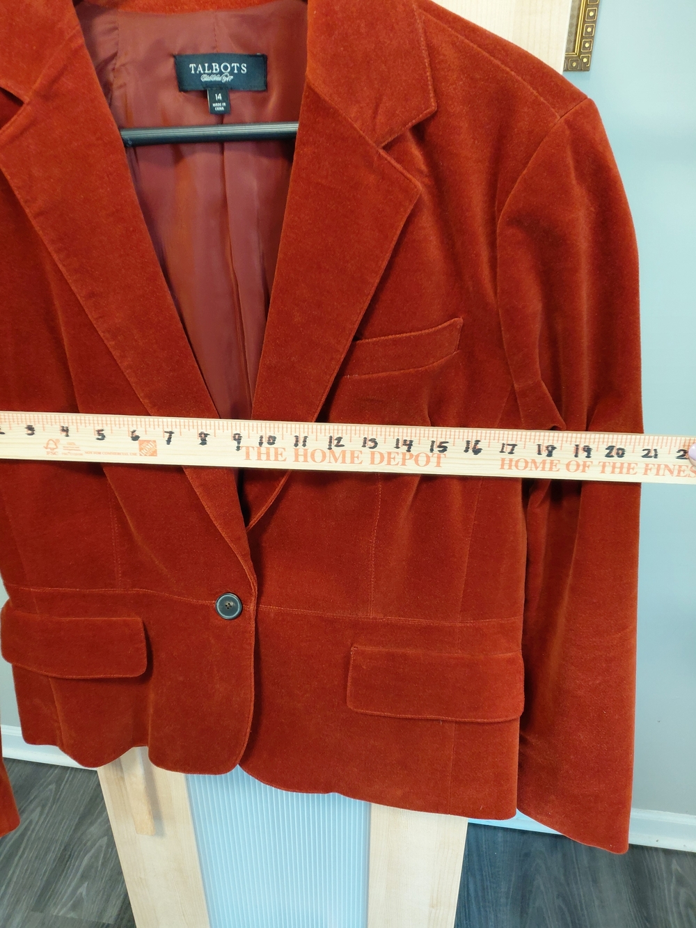 Talbots Rust Velvet Single-Button Blazer - Picture 6 of 9